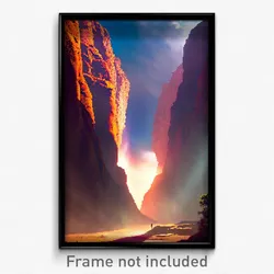 Pixel Art Poster - Thunderous Canyon (8 Bit Psychedelic Trippy Video Game Print)