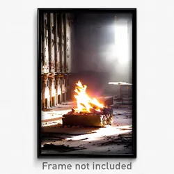 Pixel Art Poster - Abandoned Hearth (8 Bit Psychedelic Trippy Video Game Print)