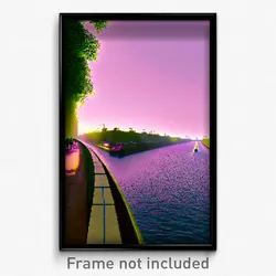 Pixel Art Poster - Giant Canal (8 Bit Psychedelic Trippy Weird Video Game Print)