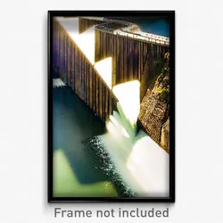 Pixel Art Poster - Dangerous Dam (8 Bit Psychedelic Trippy Video Game Print)