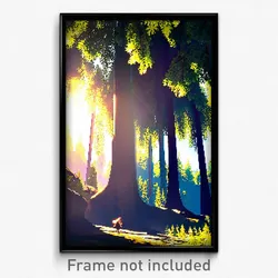 Pixel Art Poster - Magnificent Woods (8 Bit Psychedelic Trippy Video Game Print)