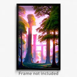 Pixel Art Poster - Magnificent Grove (8 Bit Psychedelic Trippy Video Game Print)