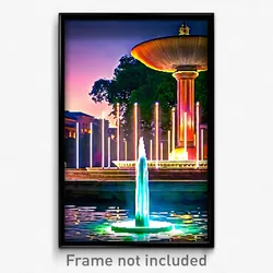 Pixel Art Poster - Grandiose Fountain (8 Bit Psychedelic Video Game Print)