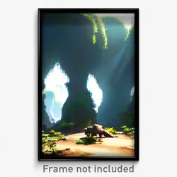 Pixel Art Poster - Unnatural Exotic Area (8 Bit Psychedelic Video Game Print)