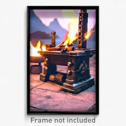 Pixel Art Poster - Neat Forge (8 Bit Psychedelic Trippy Weird Video Game Print)