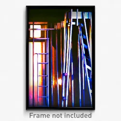Pixel Art Poster - Conventional Ladder (8 Bit Psychedelic Video Game Print)