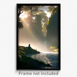 Pixel Art Poster - Peaceful Gully (8 Bit Psychedelic Trippy Video Game Print)