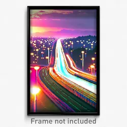 Pixel Art Poster - Amazing Highway (8 Bit Psychedelic Trippy Video Game Print)