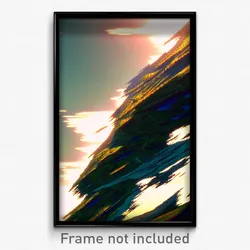 Pixel Art Poster - Distorted Land (8 Bit Psychedelic Trippy Video Game Print)