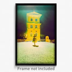 Pixel Art Poster - Yellow Hermitage (8 Bit Psychedelic Trippy Video Game Print)