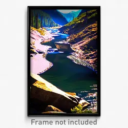 Pixel Art Poster - Majestic Creek (8 Bit Psychedelic Trippy Video Game Print)