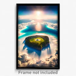 Pixel Art Poster - Majestic Atoll (8 Bit Psychedelic Trippy Video Game Print)