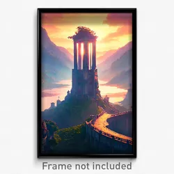 Pixel Art Poster - Stupendous Vale (8 Bit Psychedelic Trippy Video Game Print)