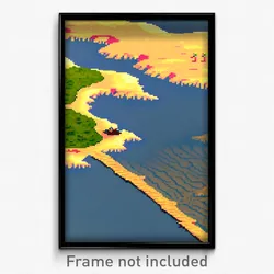 Pixel Art Poster - Wiry Shore (8 Bit Psychedelic Trippy Weird Video Game Print)