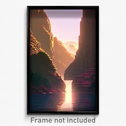 Pixel Art Poster - Slim Canyon (8 Bit Psychedelic Trippy Weird Video Game Print)