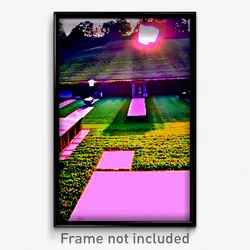 Pixel Art Poster - Large Lawn (8 Bit Psychedelic Trippy Weird Video Game Print)