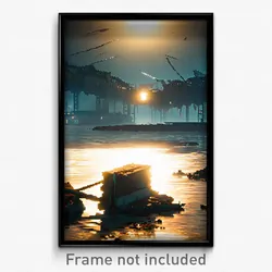 Pixel Art Poster - Damaged Bay (8 Bit Psychedelic Trippy Weird Video Game Print)