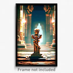 Pixel Art Poster - Ancient Ossuary (8 Bit Psychedelic Trippy Video Game Print)