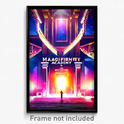 Pixel Art Poster - Magnificent Academy (8 Bit Psychedelic Video Game Print)