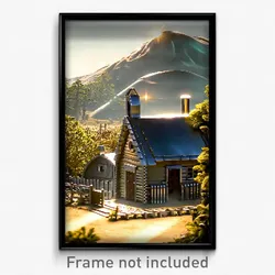 Pixel Art Poster - Metallic Homestead (8 Bit Psychedelic Video Game Print)