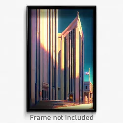 Pixel Art Poster - Smooth Courthouse (8 Bit Psychedelic Trippy Video Game Print)