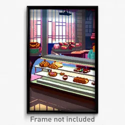 Pixel Art Poster - Realistic Bakery (8 Bit Psychedelic Trippy Video Game Print)