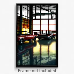 Pixel Art Poster - Rusty Car Dealership (8 Bit Psychedelic Video Game Print)