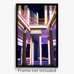 Pixel Art Poster - Virtual Architecture (8 Bit Psychedelic Video Game Print)