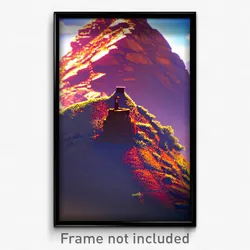 Pixel Art Poster - Rusty Peak (8 Bit Psychedelic Trippy Weird Video Game Print)