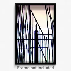 Pixel Art Poster - Complex Wire Frame Delta (8 Bit Psychedelic Video Game Print)