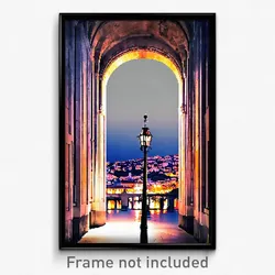 Pixel Art Poster - Distinct Lisbon (8 Bit Psychedelic Trippy Video Game Print)