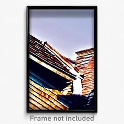Pixel Art Poster - Worn Roof (8 Bit Psychedelic Trippy Weird Video Game Print)