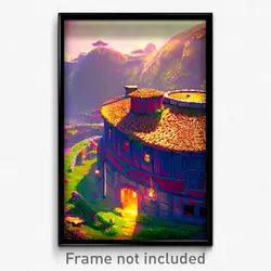 Pixel Art Poster - Curvy Hovel (8 Bit Psychedelic Trippy Weird Video Game Print)