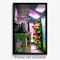 Pixel Art Poster - Flowery Drying Machine (8 Bit Psychedelic Video Game Print)