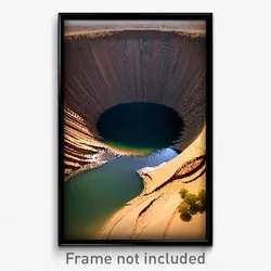Pixel Art Poster - Jaw Dropping Sinkhole (8 Bit Psychedelic Video Game Print)