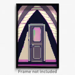 Pixel Art Poster - Important Trapdoor (8 Bit Psychedelic Video Game Print)