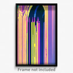 Pixel Art Poster - Acidic Aquaduct (8 Bit Psychedelic Trippy Video Game Print)