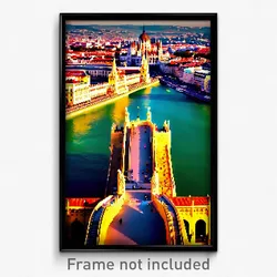 Pixel Art Poster - Golden Budapest (8 Bit Psychedelic Trippy Video Game Print)