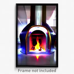 Pixel Art Poster - Cool Furnace (8 Bit Psychedelic Trippy Video Game Print)