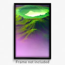 Pixel Art Poster - Green Crater (8 Bit Psychedelic Trippy Video Game Print)