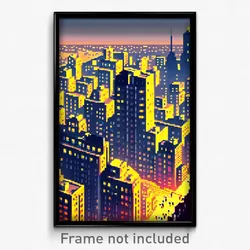 Pixel Art Poster - Beloved City (8 Bit Psychedelic Trippy Video Game Print)