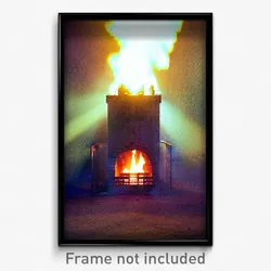 Pixel Art Poster - Upbeat Furnace (8 Bit Psychedelic Trippy Video Game Print)