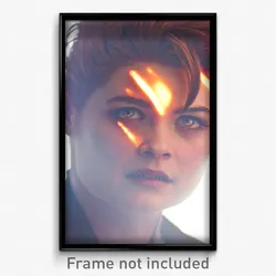 Pixel Art Poster - Frightening Visage (8 Bit Psychedelic Video Game Print)
