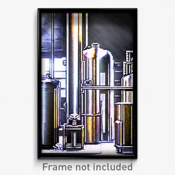 Pixel Art Poster - Metallic Brewery (8 Bit Psychedelic Trippy Video Game Print)