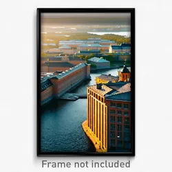Pixel Art Poster - Vast Swedish Architecture (8 Bit Video Game Print)