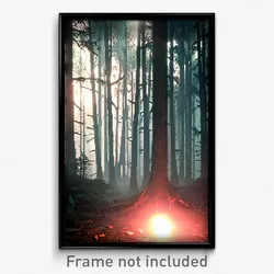 Pixel Art Poster - Grimy Woods (8 Bit Psychedelic Trippy Weird Video Game Print)