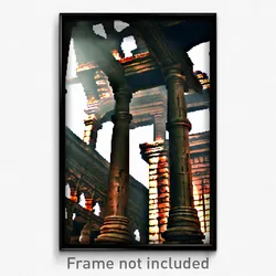 Pixel Art Poster - Captivating Ancient Architecture (8 Bit Video Game Print)