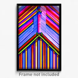 Pixel Art Poster - Striped Gable (8 Bit Psychedelic Trippy Video Game Print)