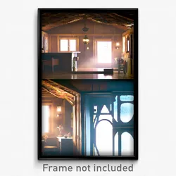 Pixel Art Poster - Beautiful Cathouse (8 Bit Psychedelic Video Game Print)