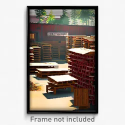 Pixel Art Poster - Fruity Lumber Yard (8 Bit Psychedelic Video Game Print)